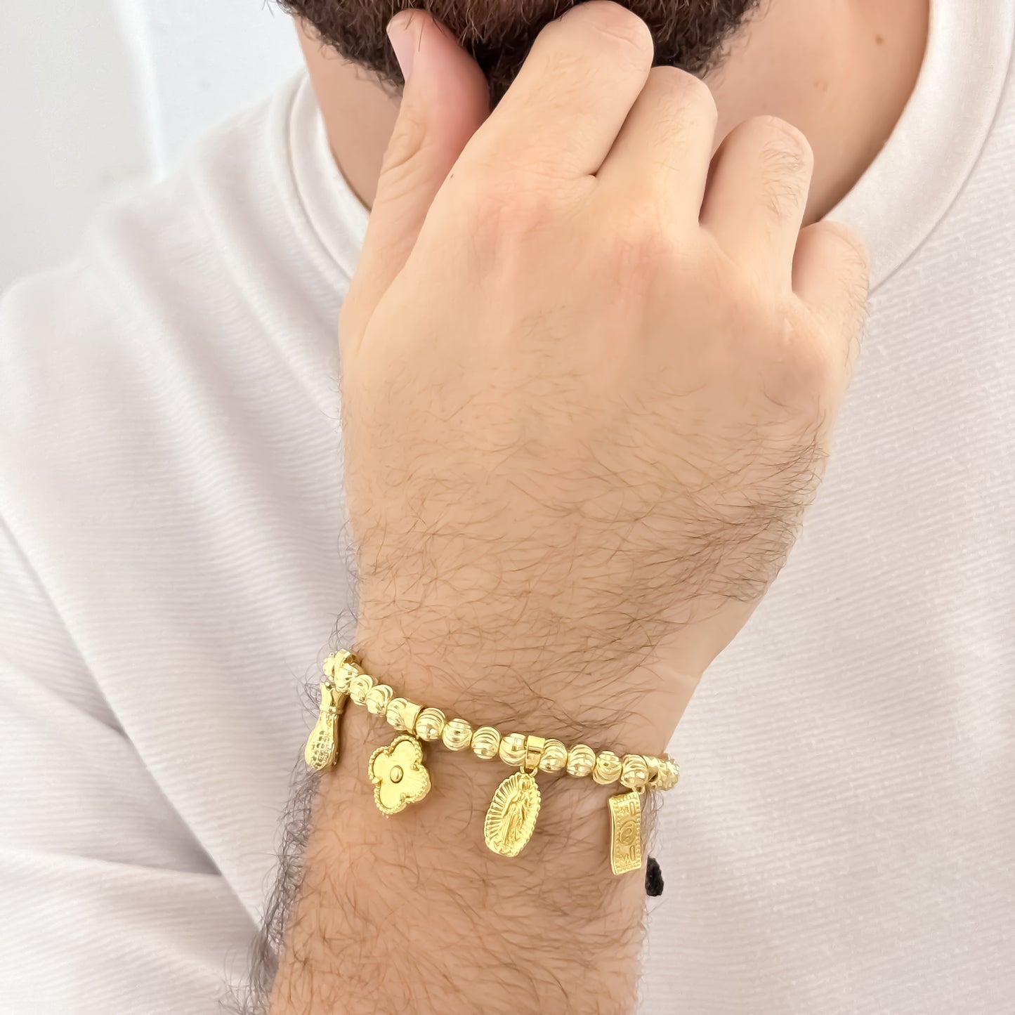 Pulseras de Abundancia y Proteccion y buena Suerte en Balin Italiano de 6mm en Oro Laminado 18k con Garantia de por vida